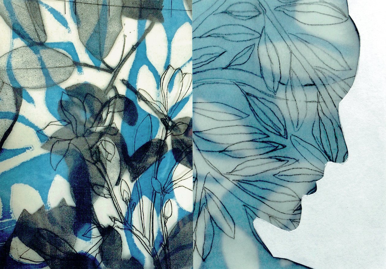 La Foret IX, 2017 (monoprint  collage) - Stephen Dow
