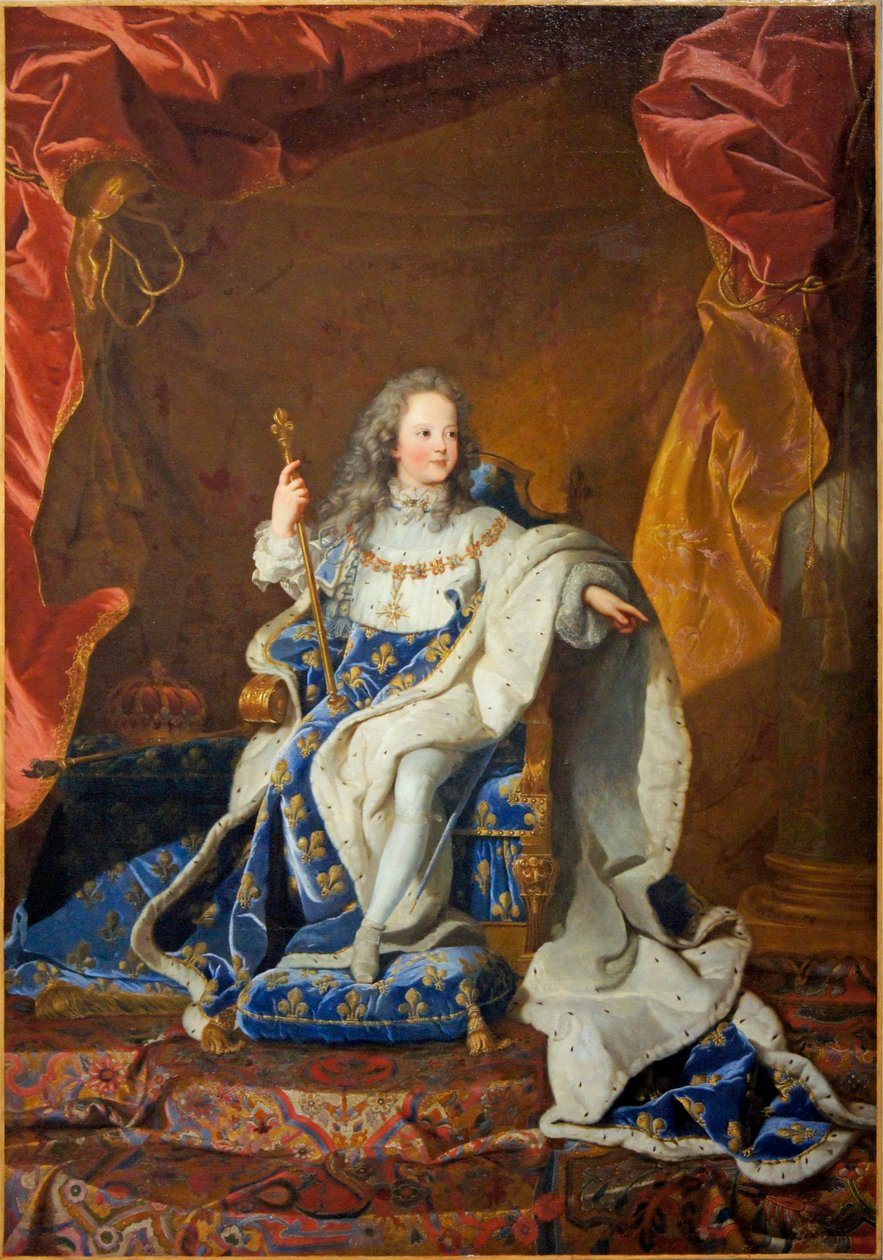 Portrait officiel de Louis XV en costume de sacre - Studio of Hyacinthe Rigaud