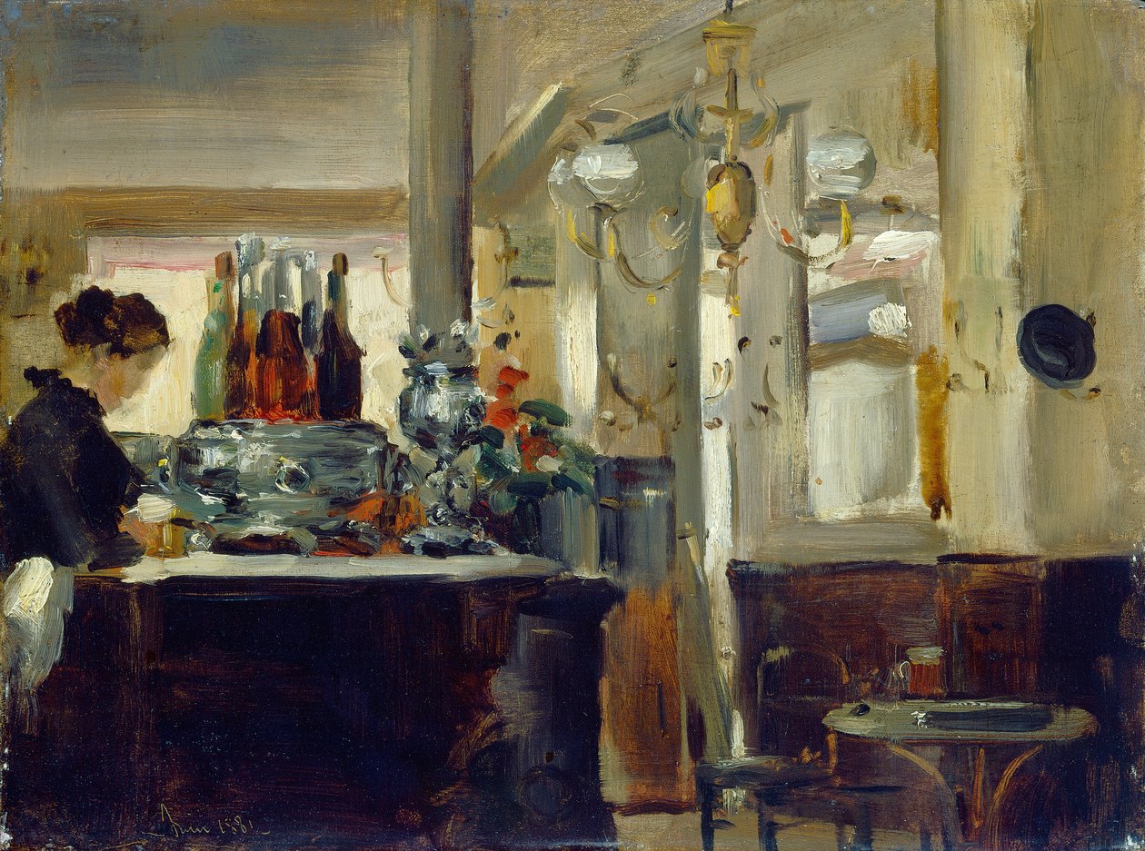 Café Bon Bock - Style of Edouard Manet
