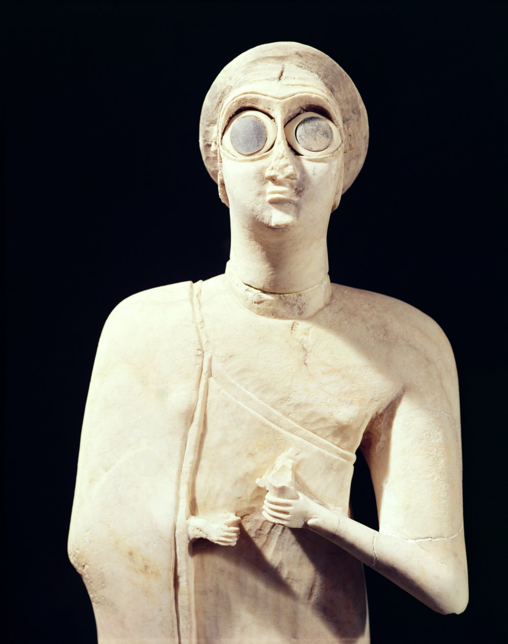 Statue de la Grande Déesse, de Tell Asmar, 2800-2300 av. J.-C. (détail) - Sumerian