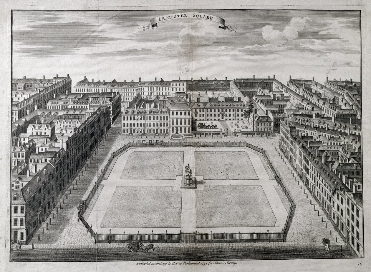 Vue aérienne de Leicester Square, 1754 - Sutton Nicholls