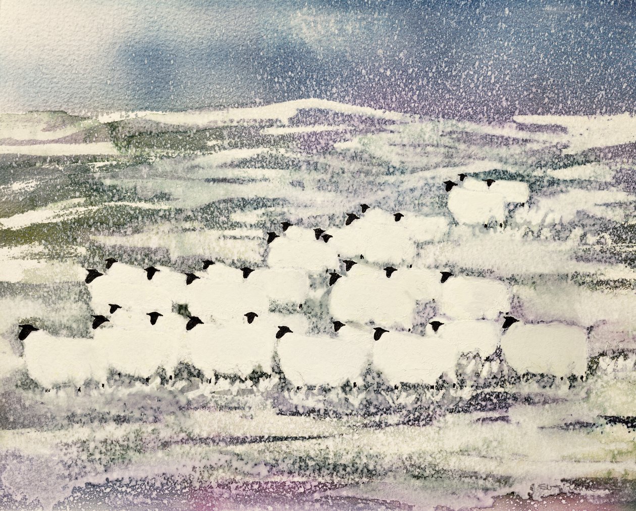 Moutons en hiver - Suzi Kennett