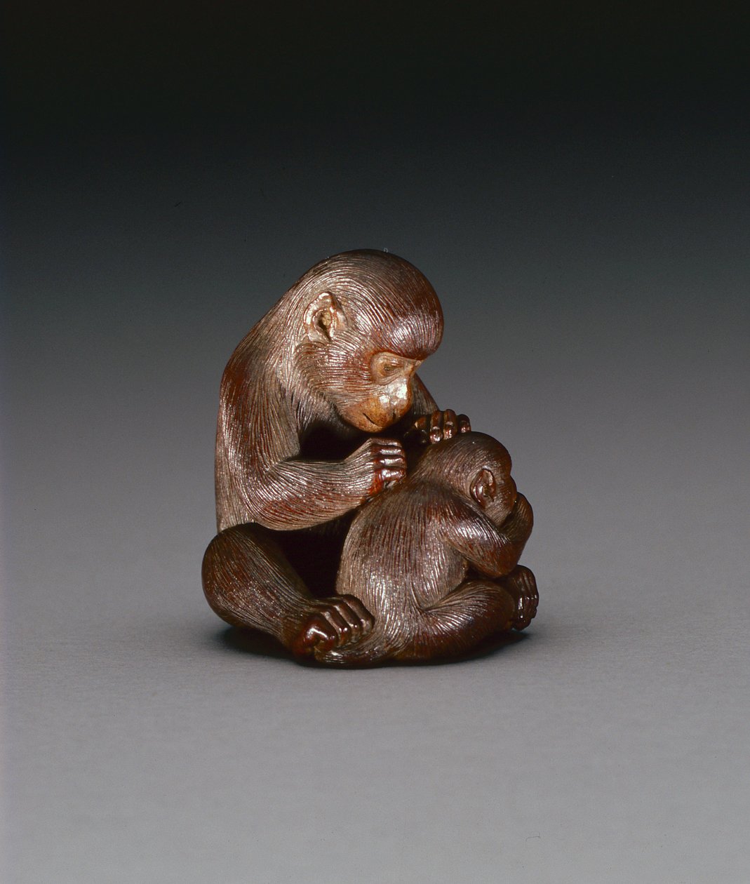 Netsuke représentant une mère singe et son fils, vers 1880-1900 - Suzuki Tokuku