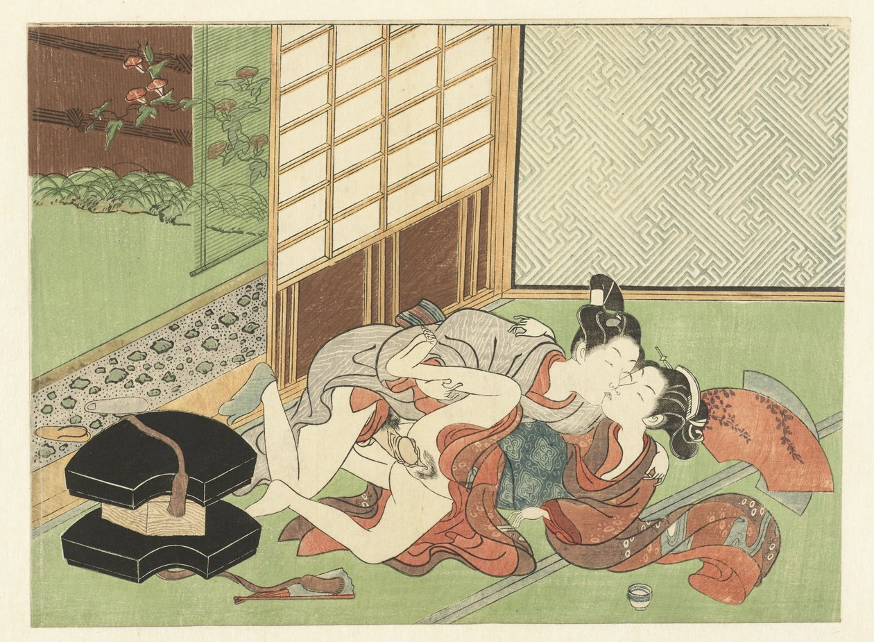 Couple amoureux sur des tatamis - Suzuki Harunobu