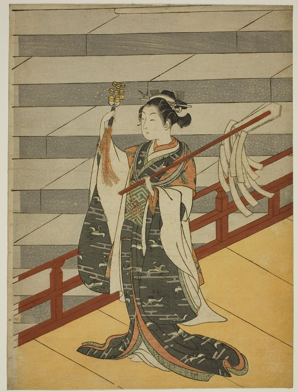 Le danseur Kagura - Suzuki Harunobu