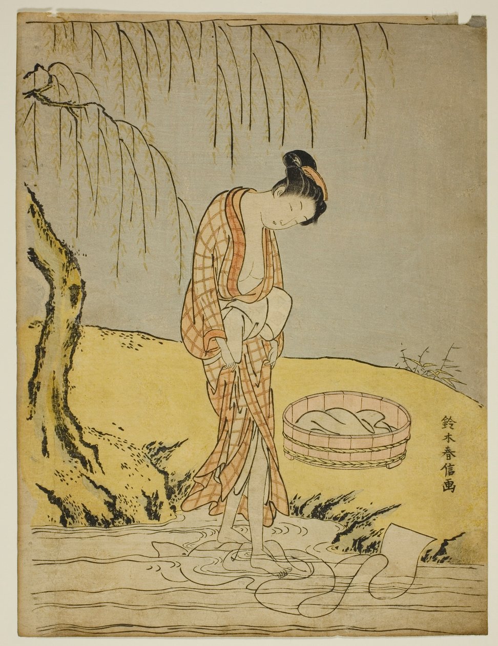 Lavage de linge dans un ruisseau - Suzuki Harunobu