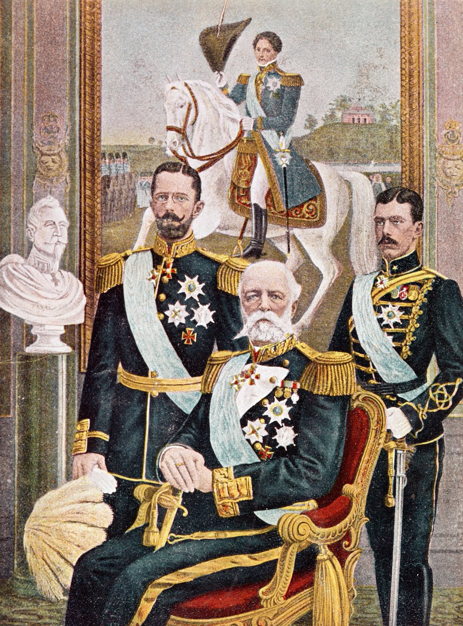Cinq générations de monarques suédois, 1904 - Swedish School