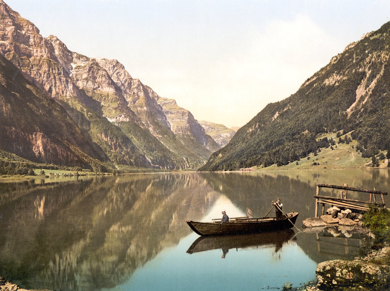 Klöntalersee, Glaris, Suisse, pub. c.1900 - Swiss Photographer