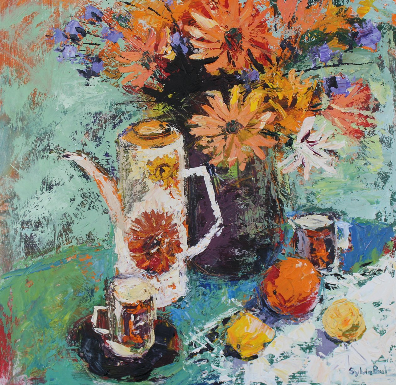 Nature morte avec cafetière - Sylvia Paul