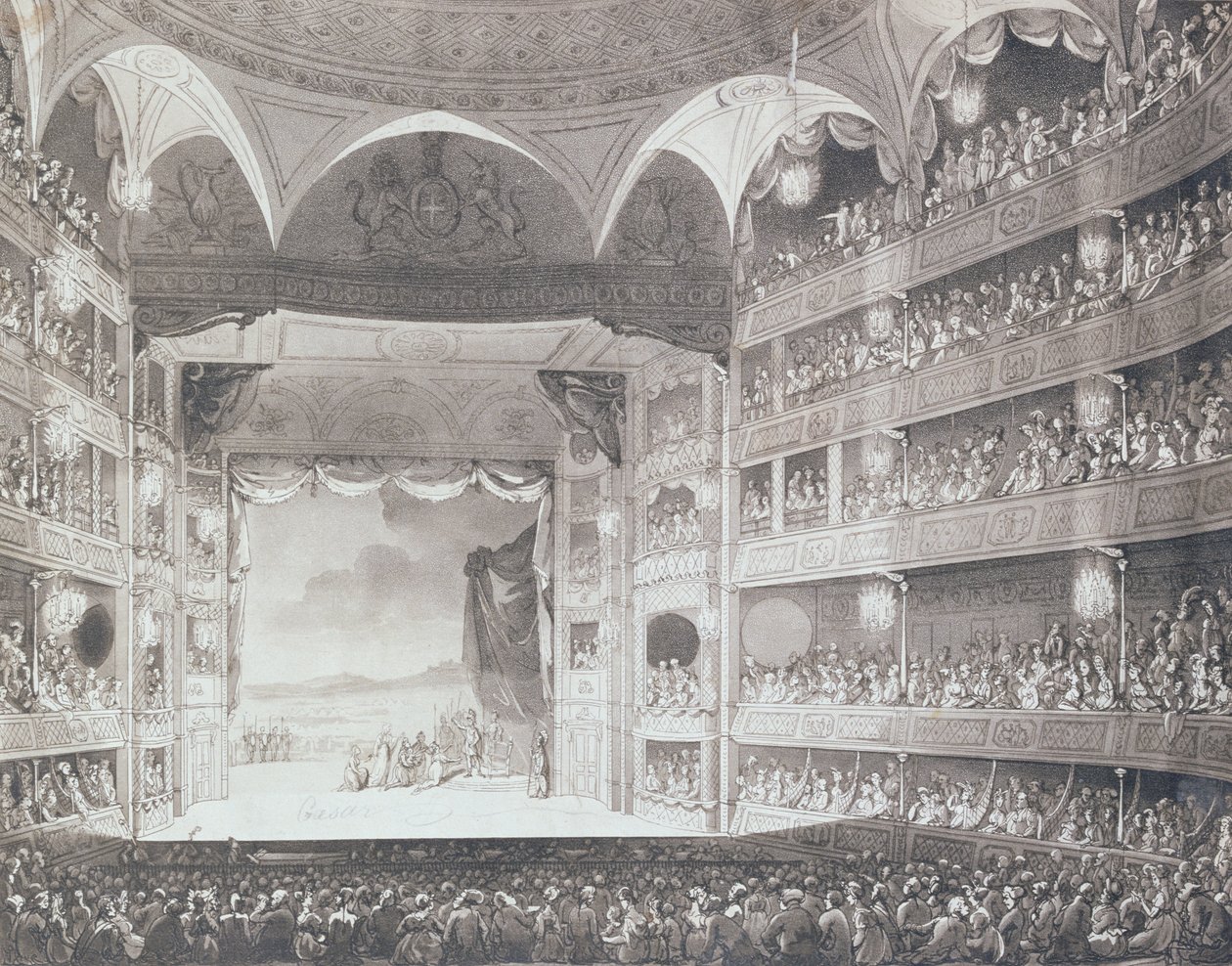 Intérieur du Théâtre de Drury Lane, Londres, 1808 - Pugin and Rowlandson