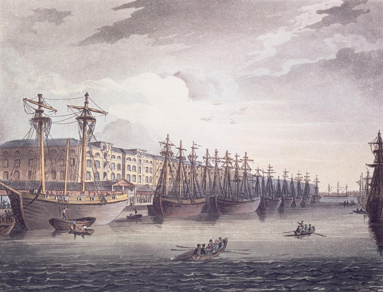 Docks des Indes occidentales - T. and Pugin A.C. Rowlandson