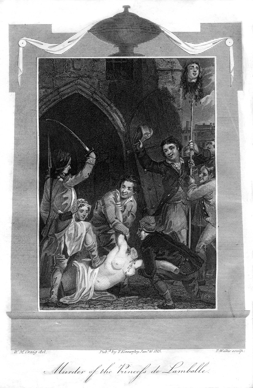 Meurtre de la Princesse de Lamballe, 1816 - T. Wallis