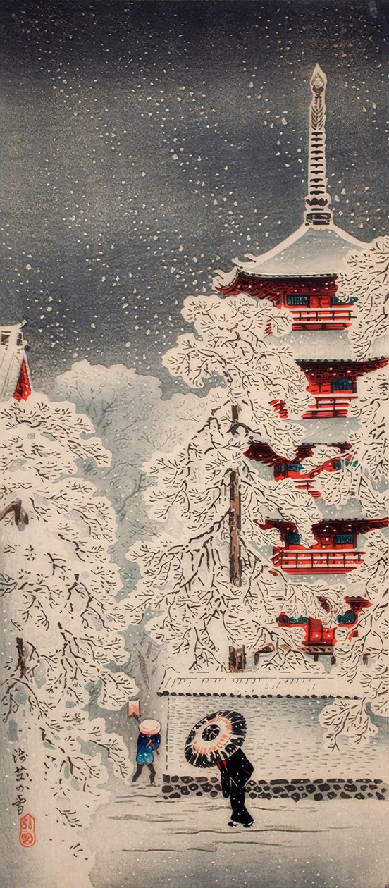 Neige à Asakusa, Yedo, province de Musashi - Takahashi Hiroaki
