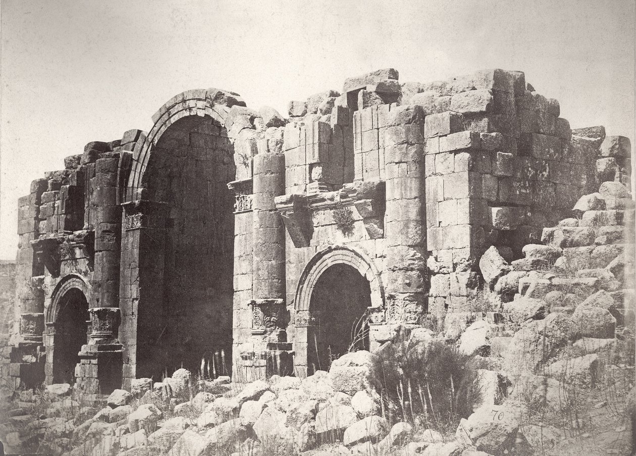 Arc de triomphe à Jerash, du sud, 1875 - Tancrede Dumas