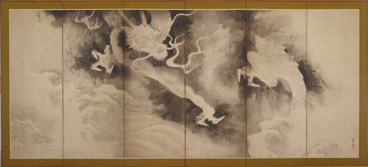 Dragons et nuages, période Edo - Tawaraya Sotatsu