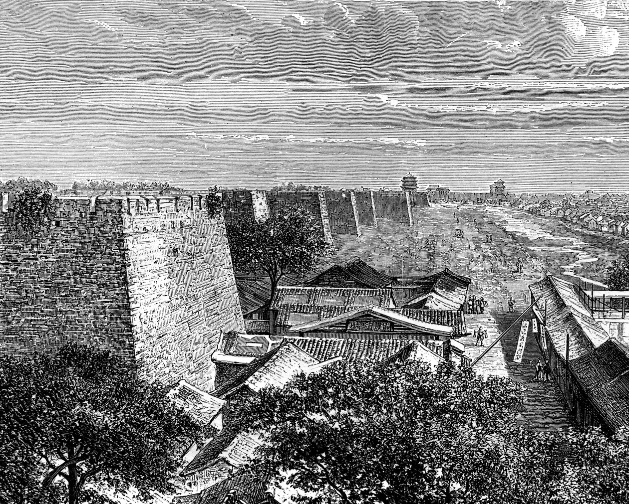 Les anciennes murailles de la ville de Pékin, Chine, XIXe siècle - Taylor
