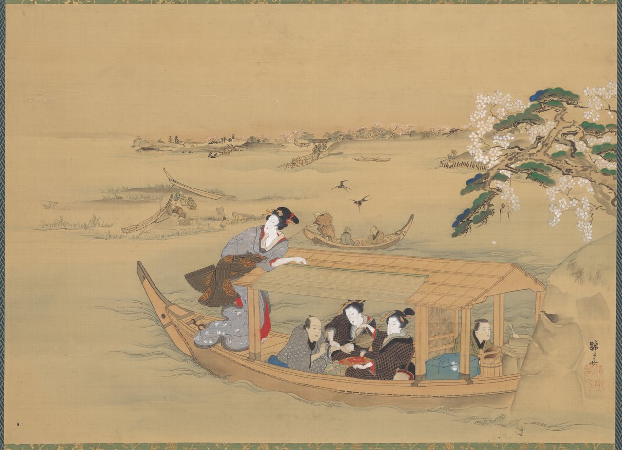 Bateau de Plaisance sur la Rivière Sumida - Teisai Hokuba
