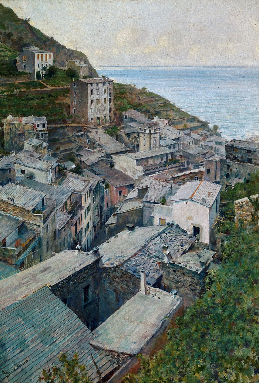 Toits à Riomaggiore - Telemaco Signorini