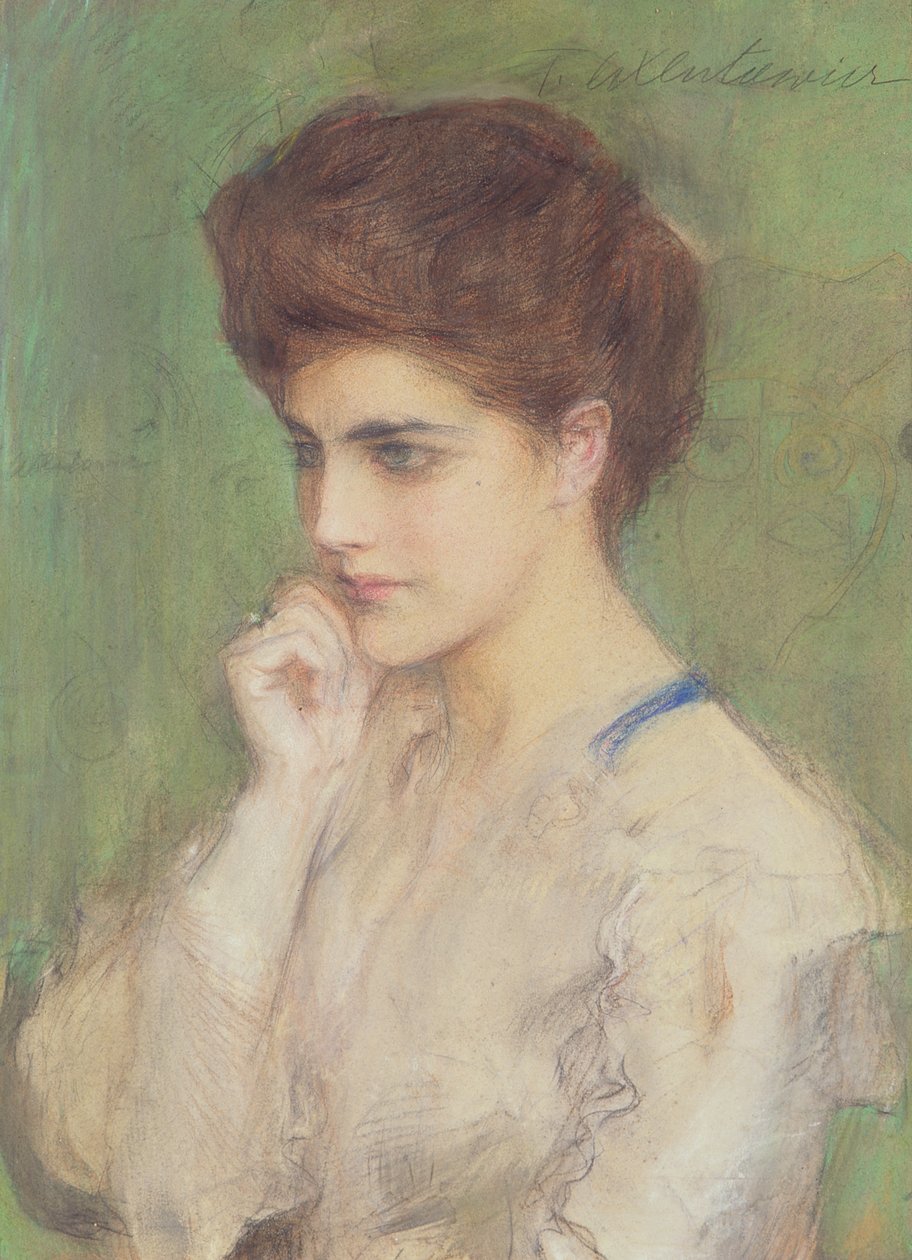 Femme en pleine réflexion, c.1910 - Teodor Axentowicz