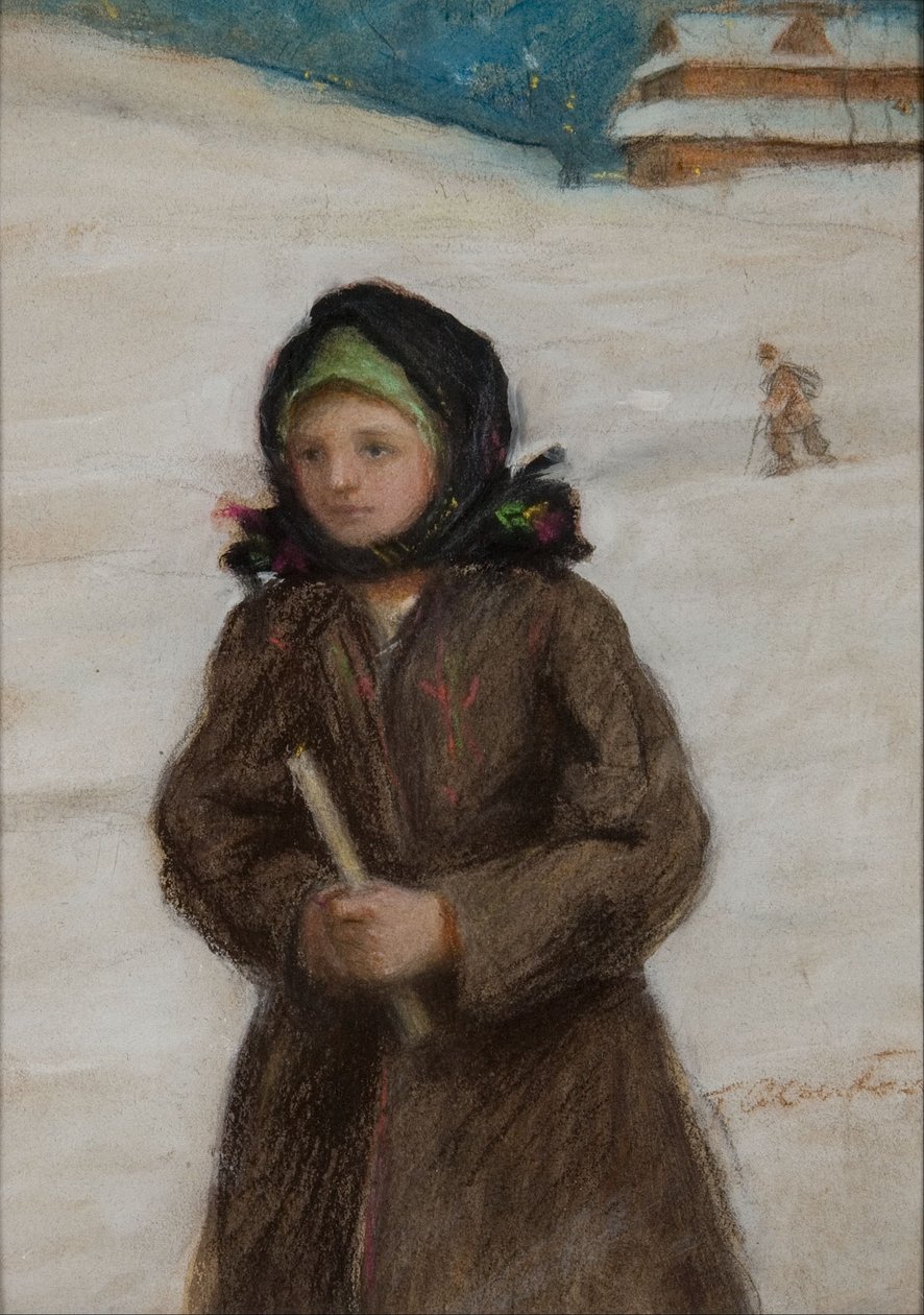 Fille avec une bougie - Teodor Axentowicz