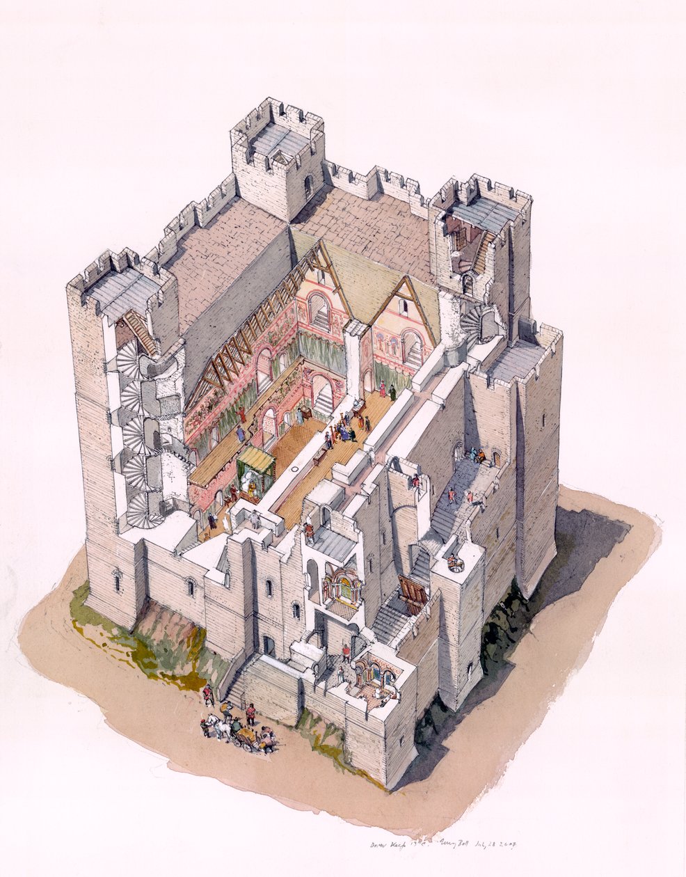 Donjon du château de Douvres vers 1190, vers 1990-2010 - Terry Ball