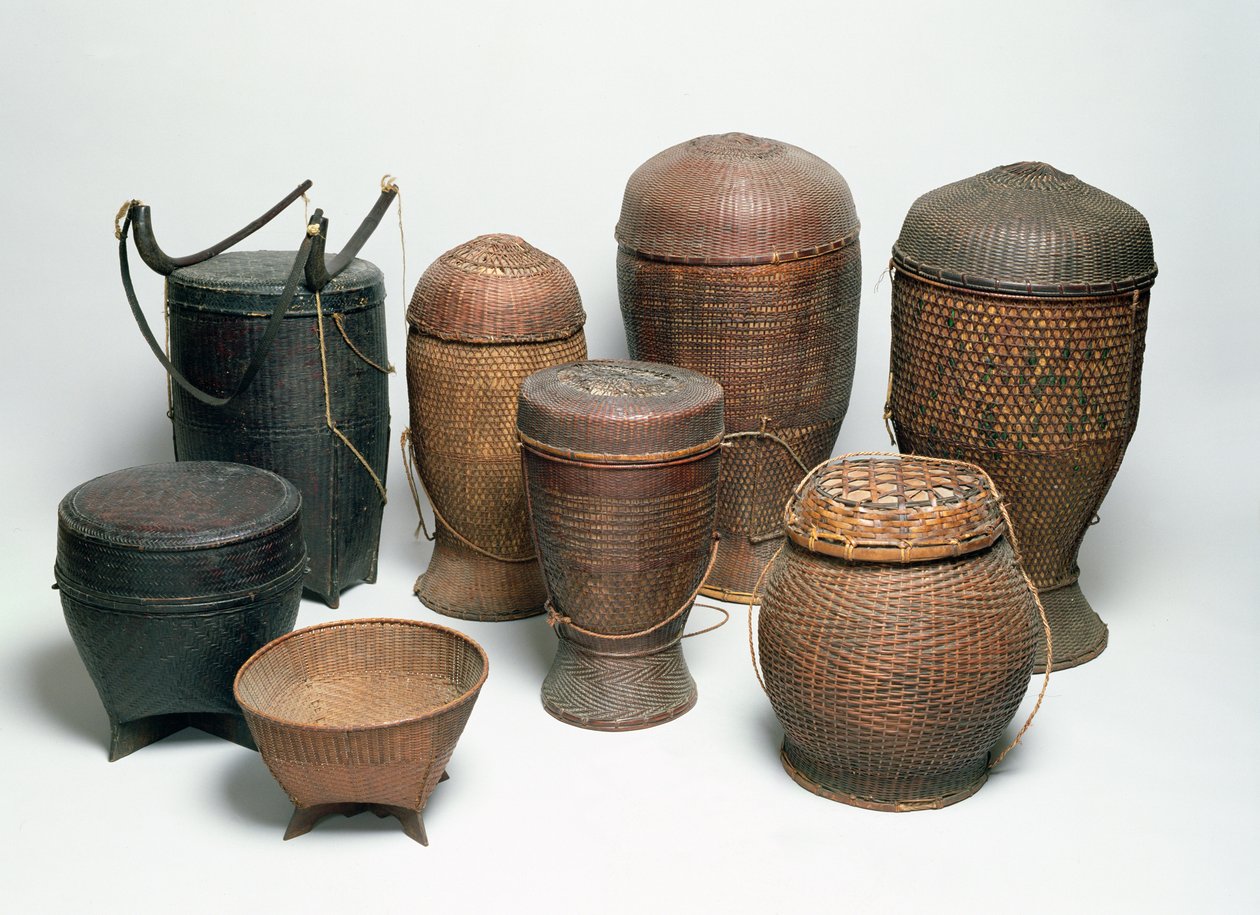 Paniers Karen, nord de la Thaïlande (osier) - Thai