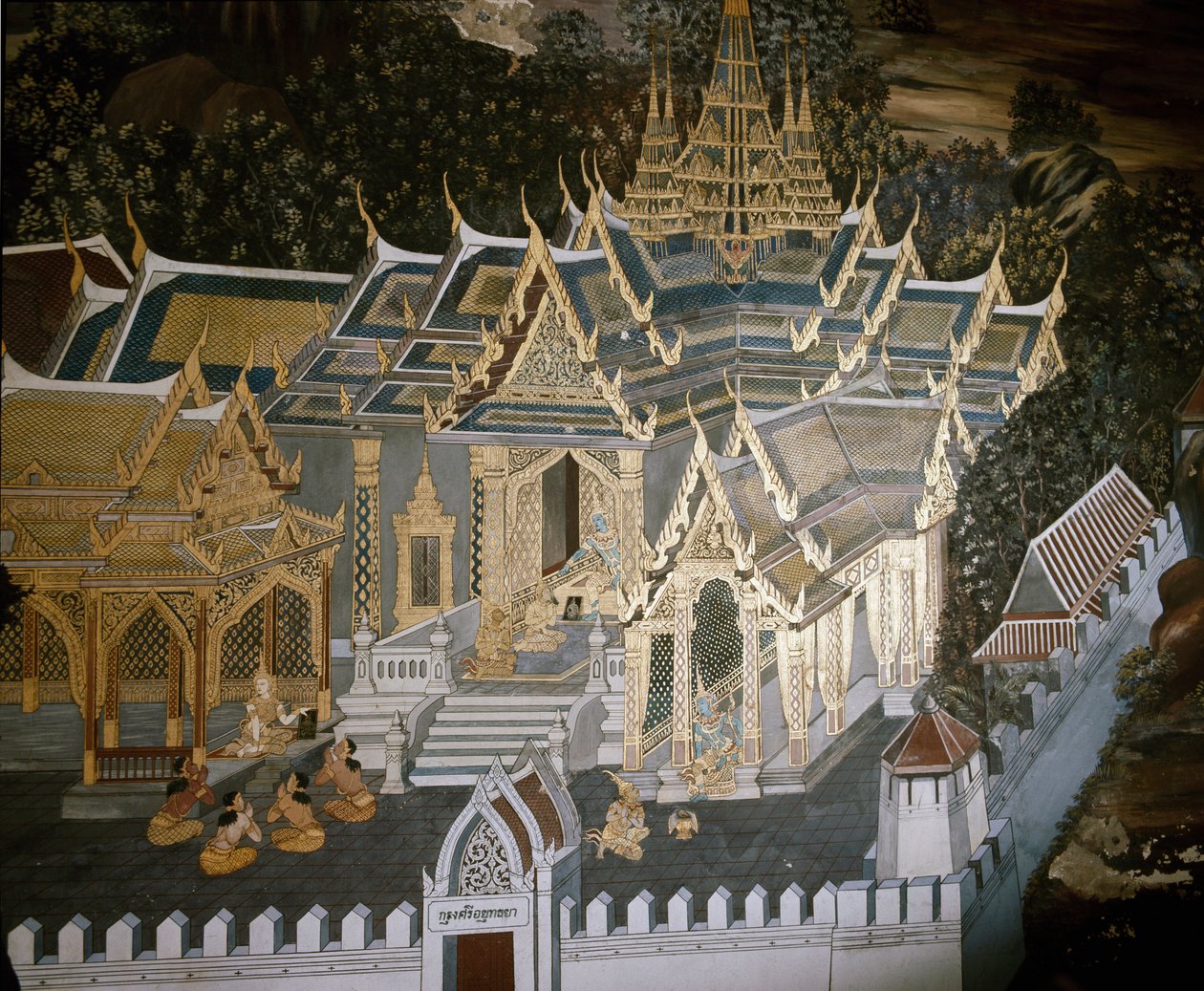 Épisodes de la vie de Bouddha (fresque) - Thai School
