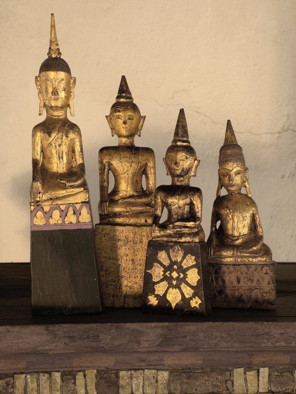 Bouddhas votifs en bois, nord de la Thaïlande - Thai School