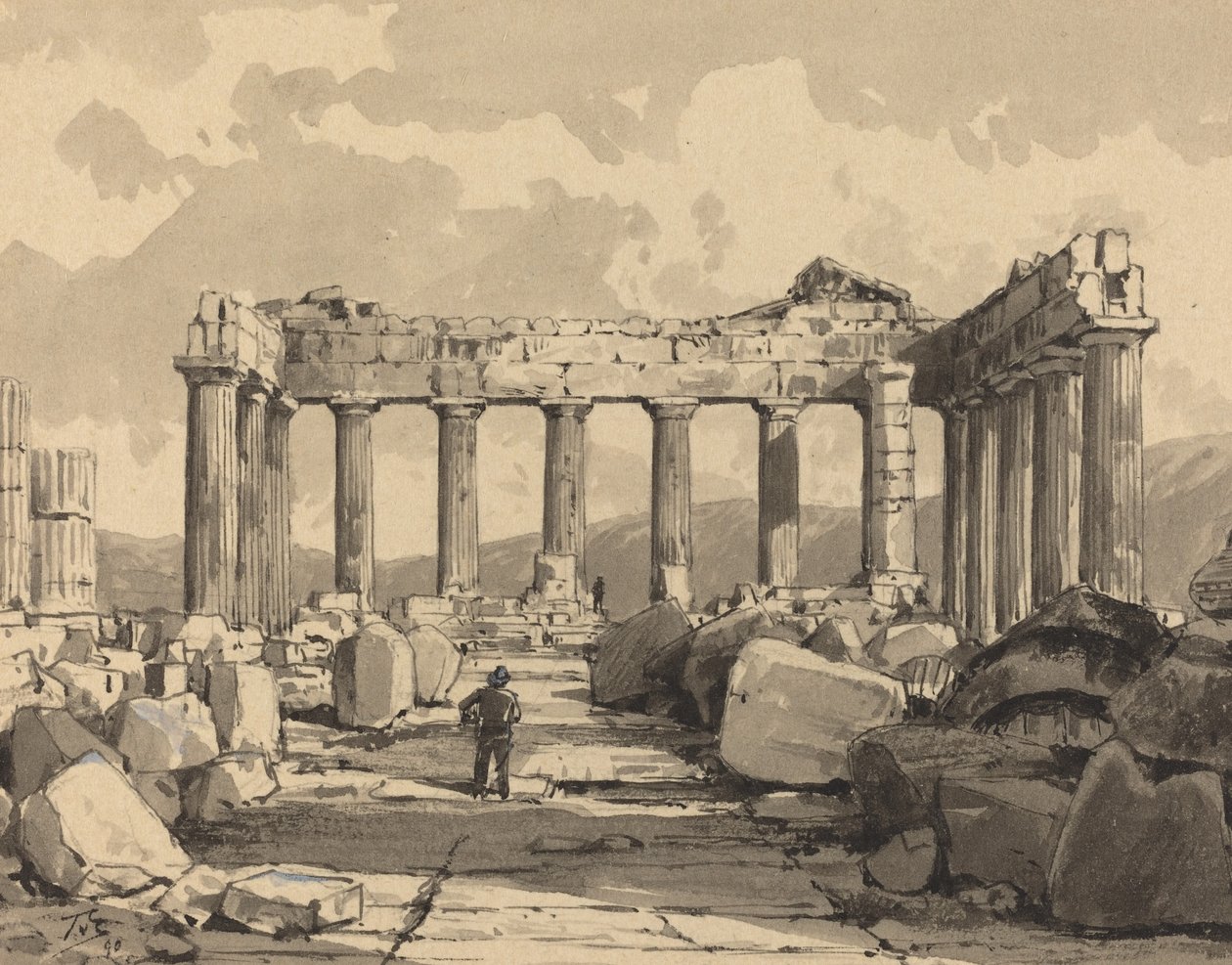 Parthénon, Intérieur - Themistocles von Eckenbrecher