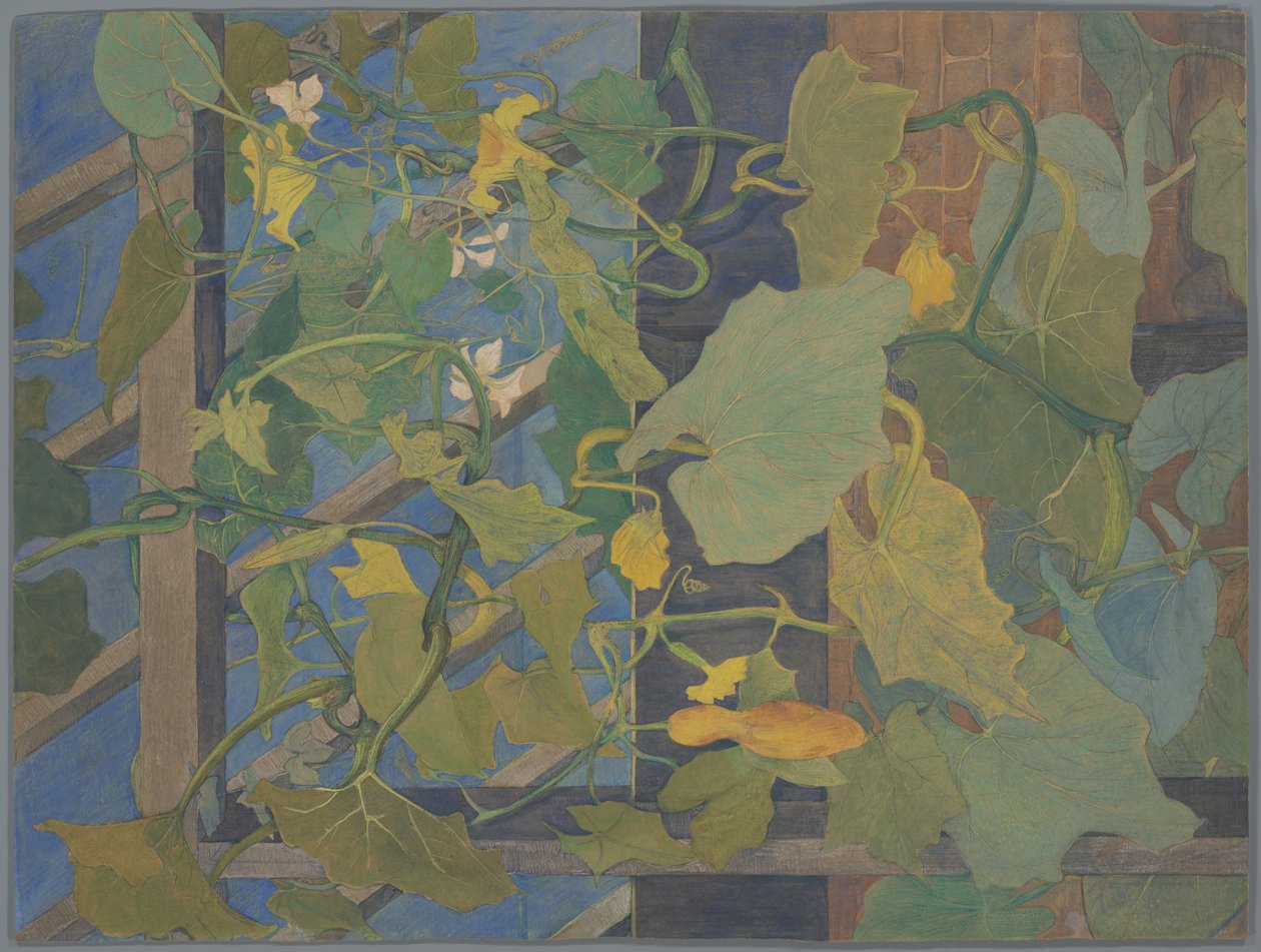 Serre avec des courges décoratives - Theo van Hoytema (signed by artist)