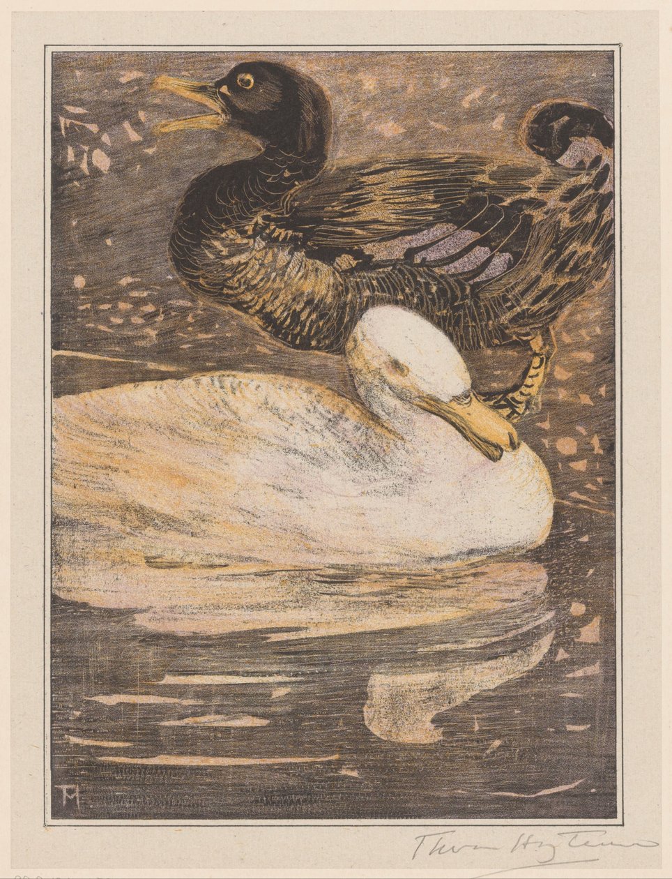 Deux canards - Theo van Hoytema (signed by artist)