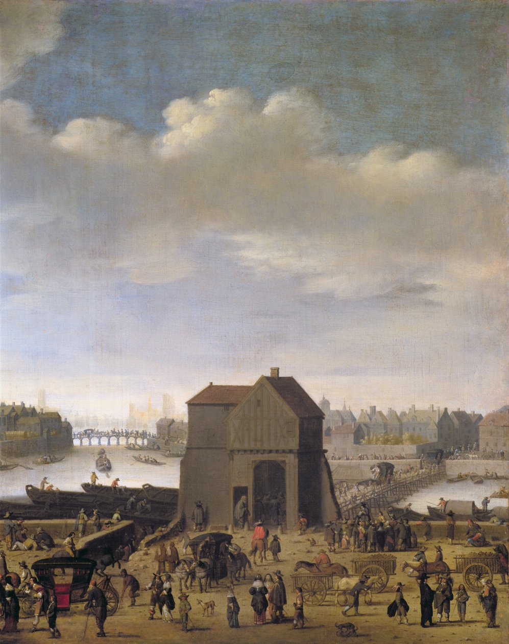Vue du pont et du quai de la Tournelle, vers 1645 (détail) - Theodor Matham