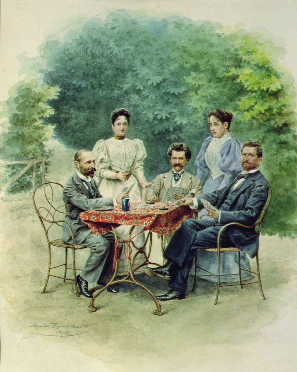 Une partie de Tarock avec Johann Strauss à Bad Ischl, 1898 - Theodor Zajaczowski