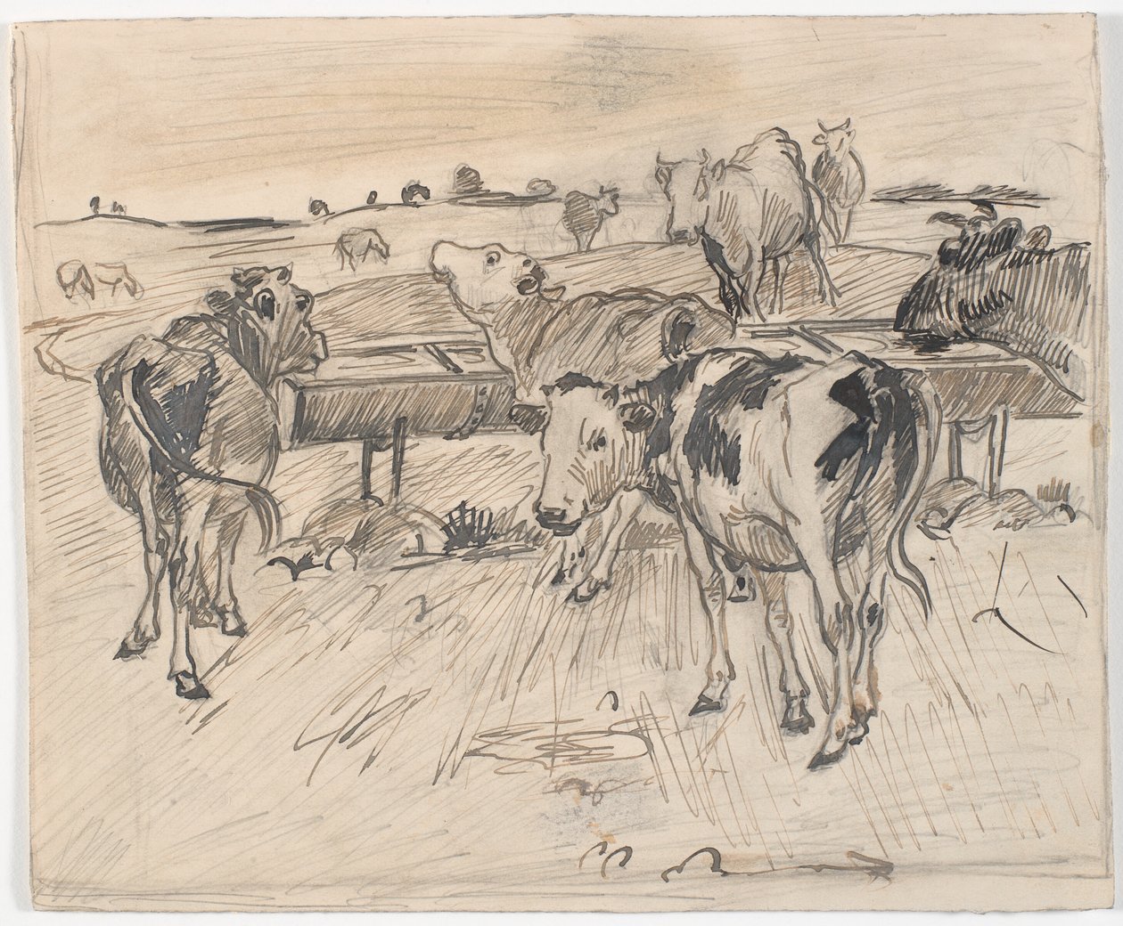 Veaux au puits de Gammelgård - Theodor Philipsen