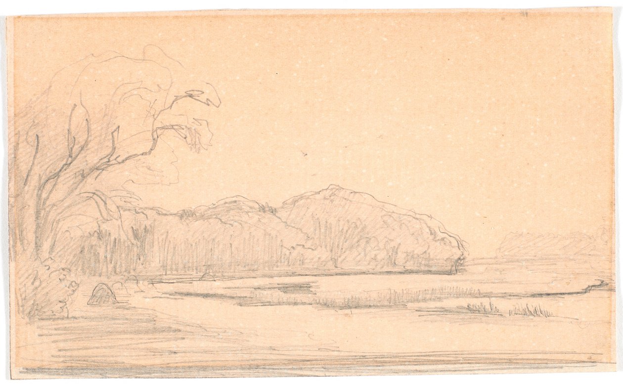 Paysage avec lac entouré de forêt - Theodor Philipsen