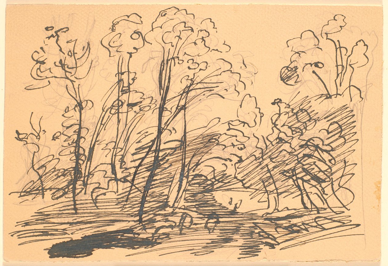 Paysage forestier avec arbres élancés - Theodor Philipsen