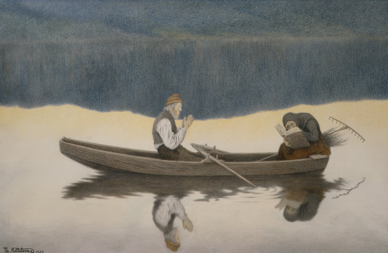 Sur mer et rivière - Theodor Kittelsen