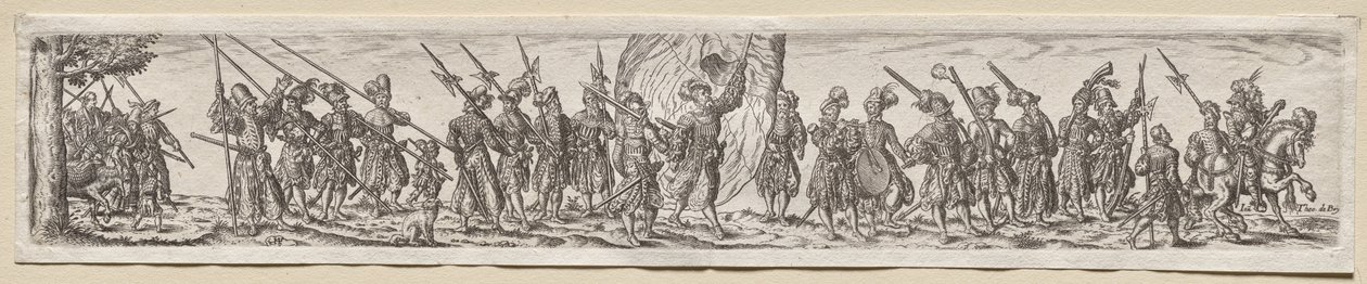 Soldats en marche - Theodor de Bry