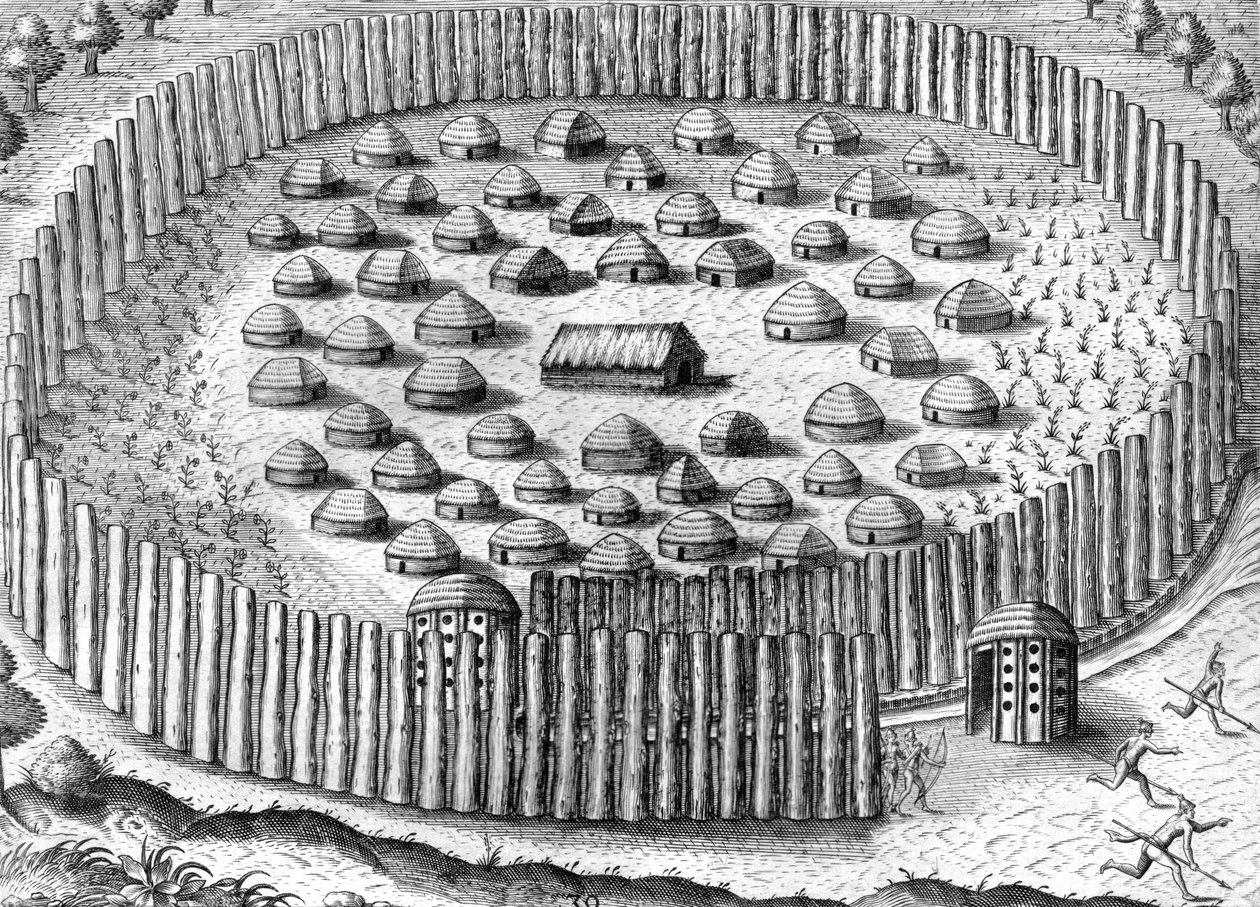 Village des Indiens Timucua - Theodor de Bry