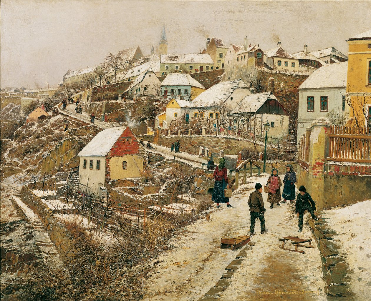 Znaim sous la neige II - Theodor von Hormann