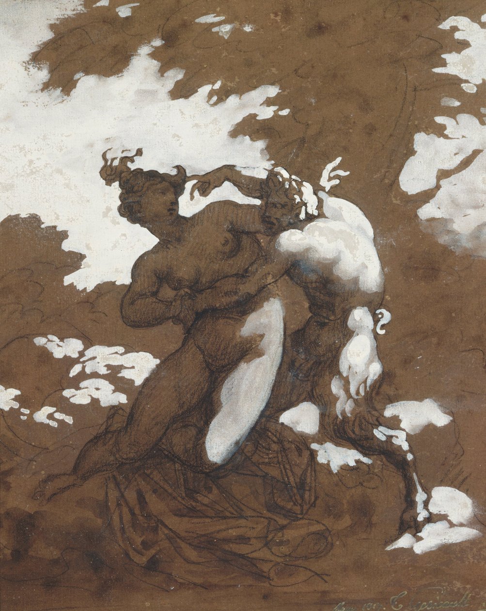 Satyre et nymphe - Theodore Gericault