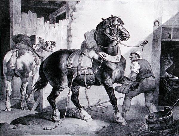 La forge (lithographie) - Theodore (after) Gericault