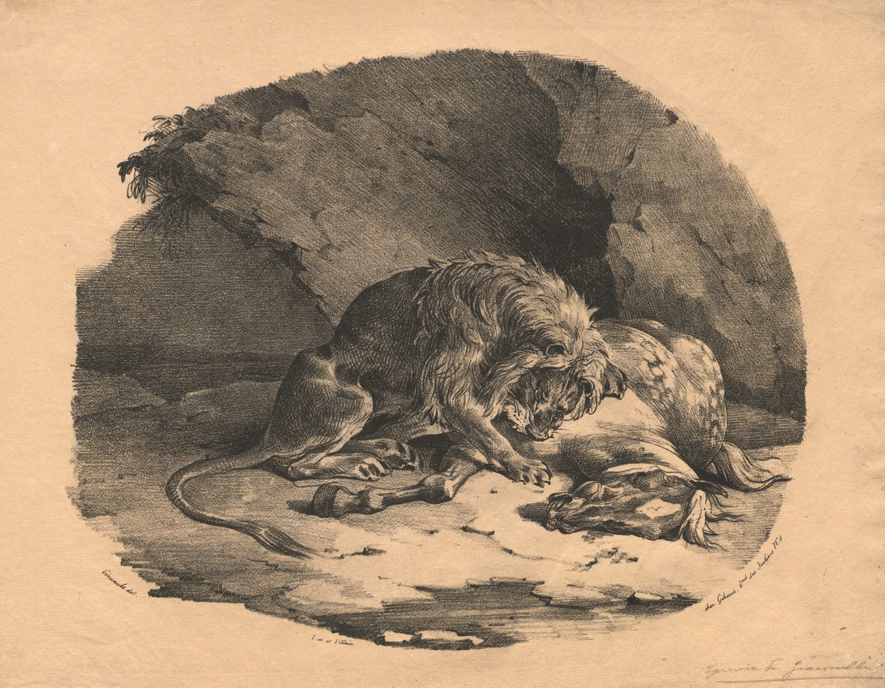 Cheval dévoré par un lion - Theodore Gericault