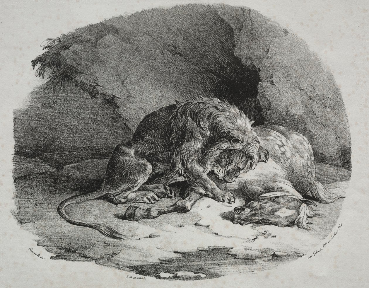 Cheval dévoré par un lion - Theodore Gericault