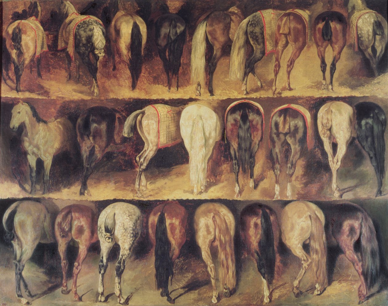 Arrières-trains de chevaux - Theodore Gericault
