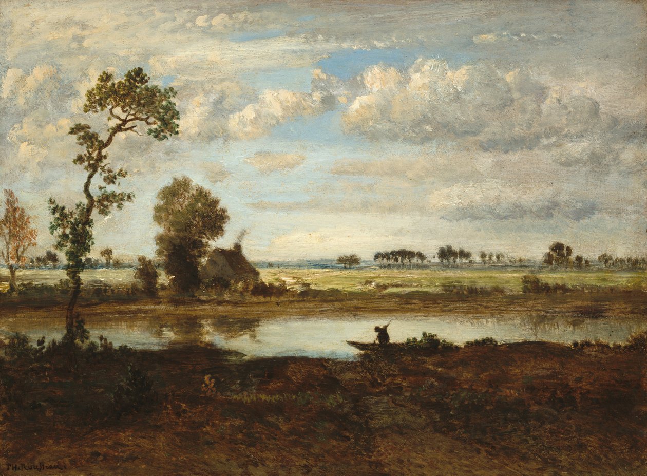 Paysage avec batelier - Theodore Rousseau