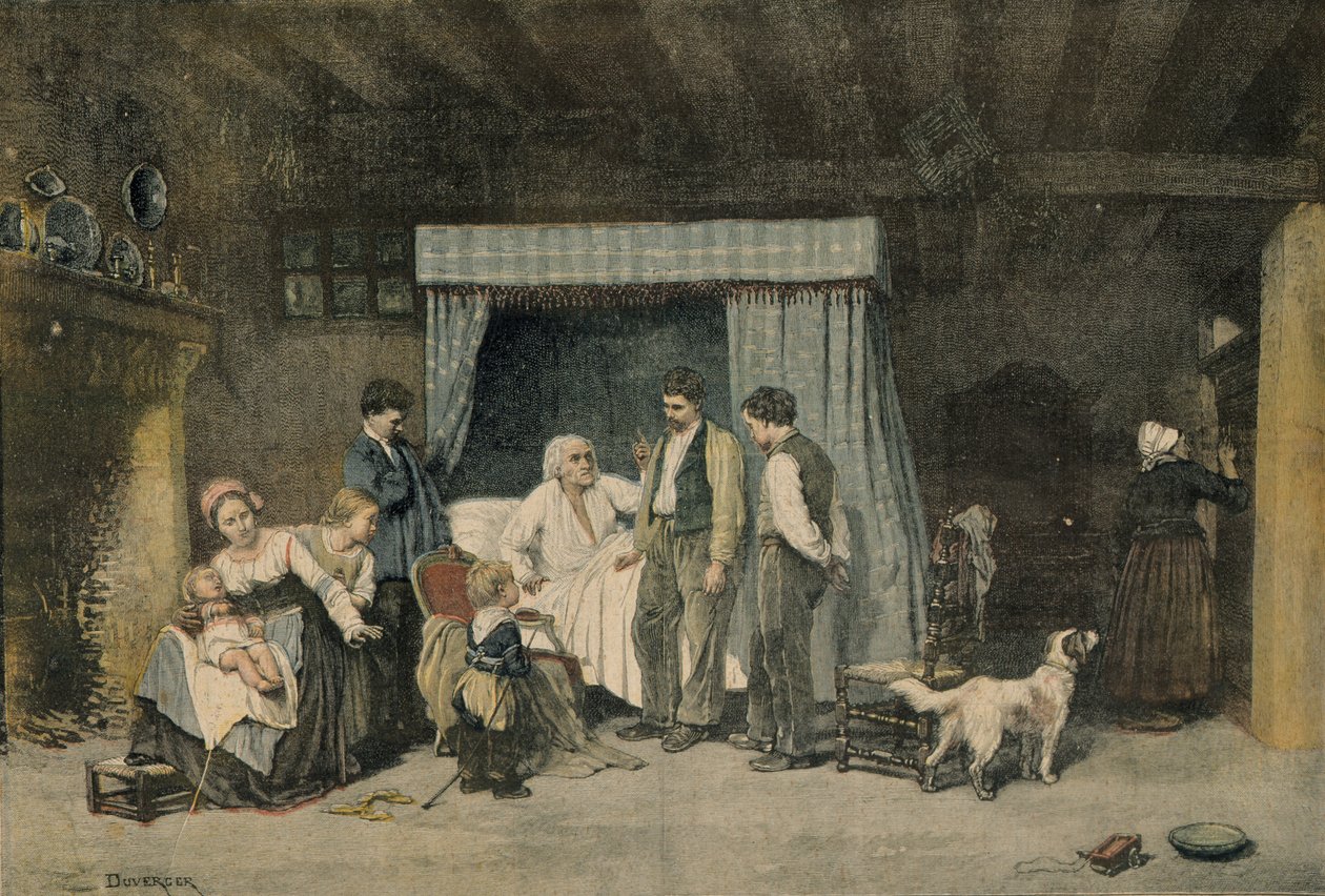 Le Travailleur et ses enfants, illustration du Petit Journal, 12 mars 1892 - Theophile Emmanuel Duverger