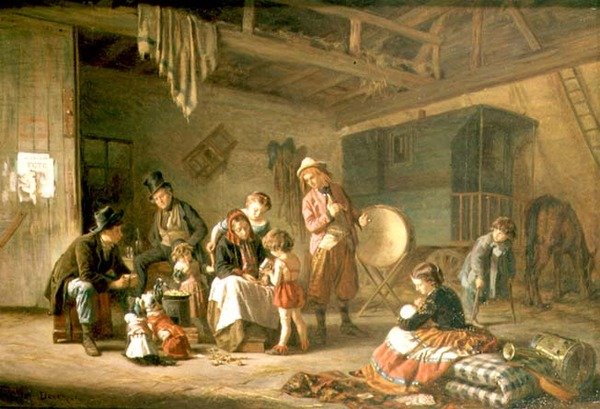 Les comédiens ambulants - Theophile Emmanuel Duverger