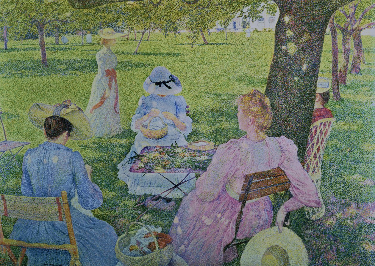 Famille dans le verger, 1890 - Théo van Rysselberghe