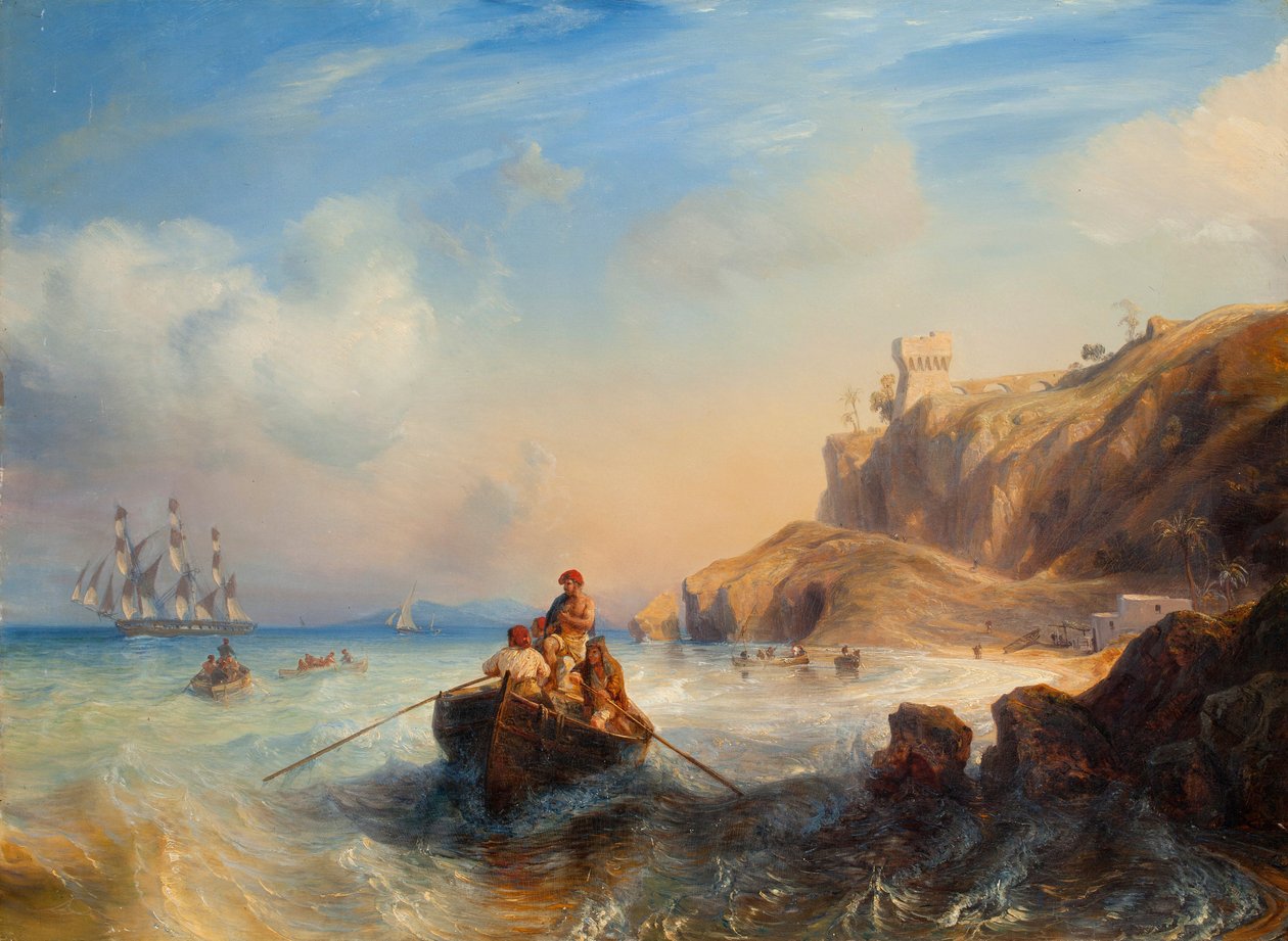 Navires près de la côte - Jean Antoine Theodore Gudin